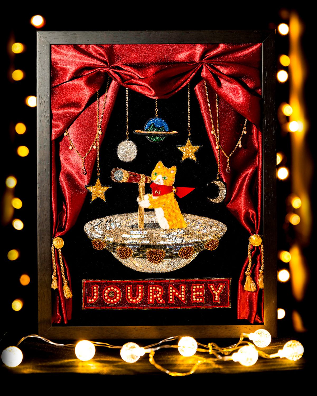 惑星ニャーナスのミュージカル「JOURNEY」のポスター刺繍